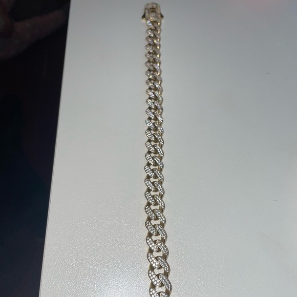 14k Cuban link Covered in Cz Diamonds - Picture 5 of 6